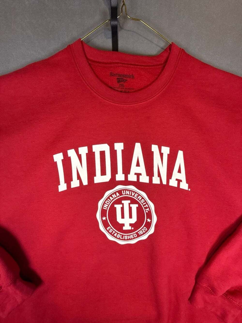 Barnesmith Indiana University Hoosiers Crewneck Sweatshirt Red 2XL